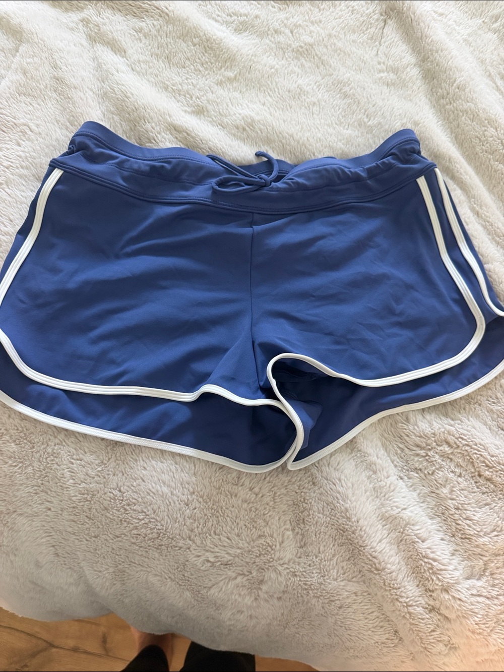 Athleta Blue wave bathing Shorts with White Piping